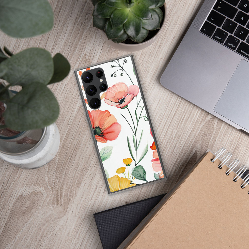 Petal Blush clear Samsung case, light floral view 22