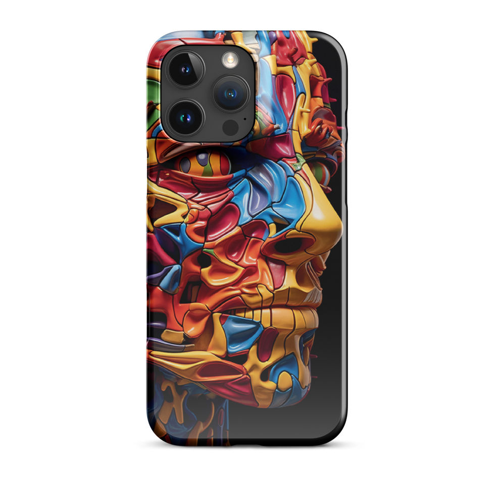 Cognitive Spectrum slim snap iPhone case with vibrant mind illustration, surreal face detail, image 23
