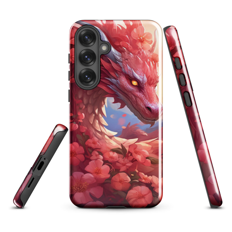 Scarlet Bloom red floral dragon tough Samsung case gallery view 11