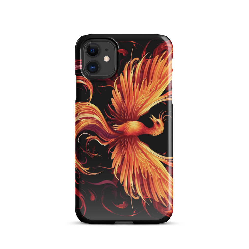 Majestic eagle-mockup-02 showing Inferno Majesty artwork on an iPhone snap phone case