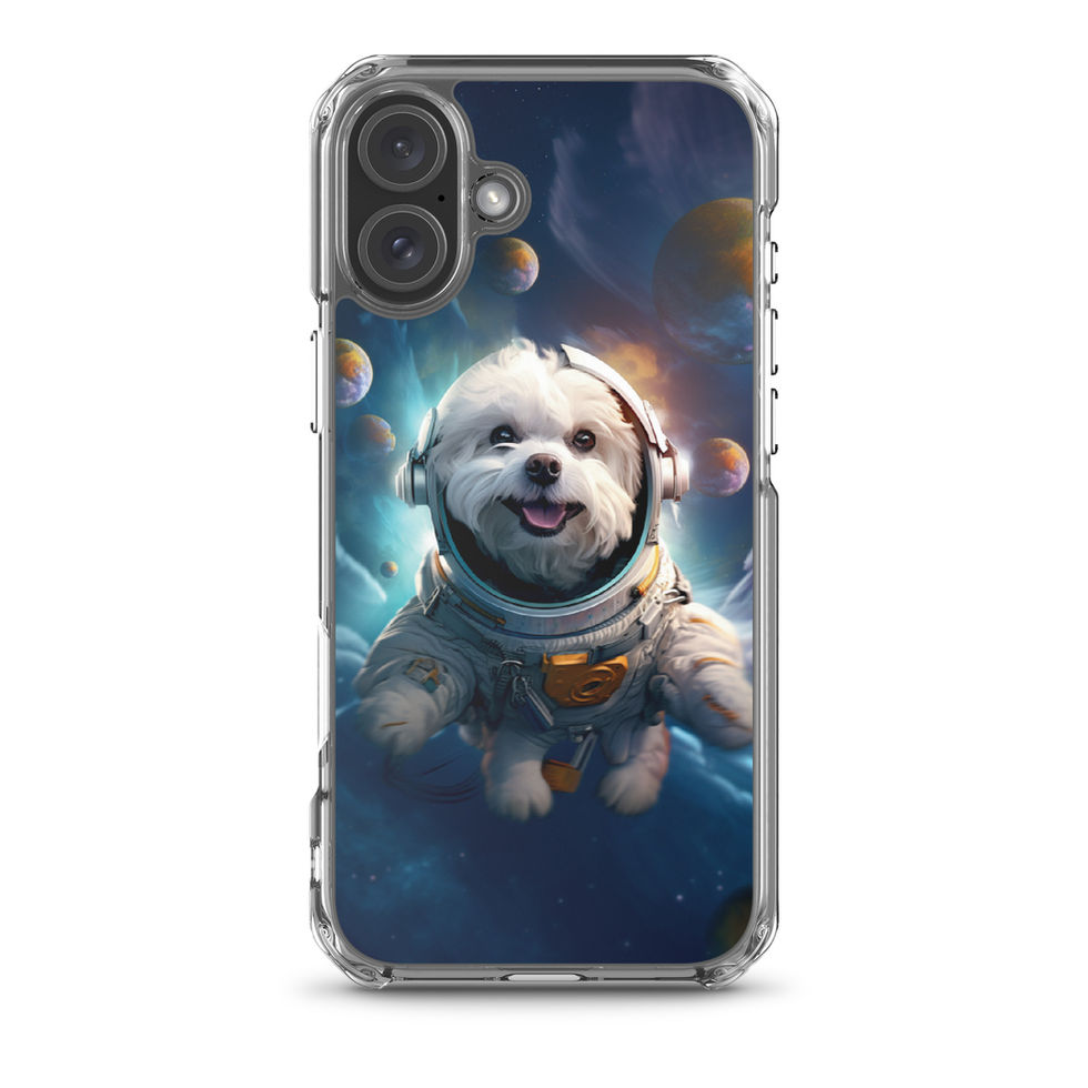Galactic Voyager cosmic dog iPhone clear case — front artwork preview 01