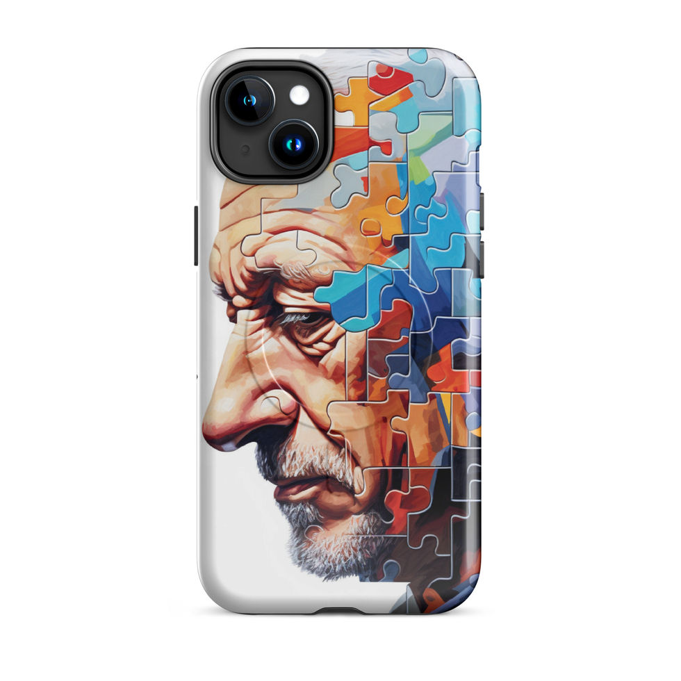“Fading Pieces” MagSafe tough case for iPhone, bottom port detail, image 7