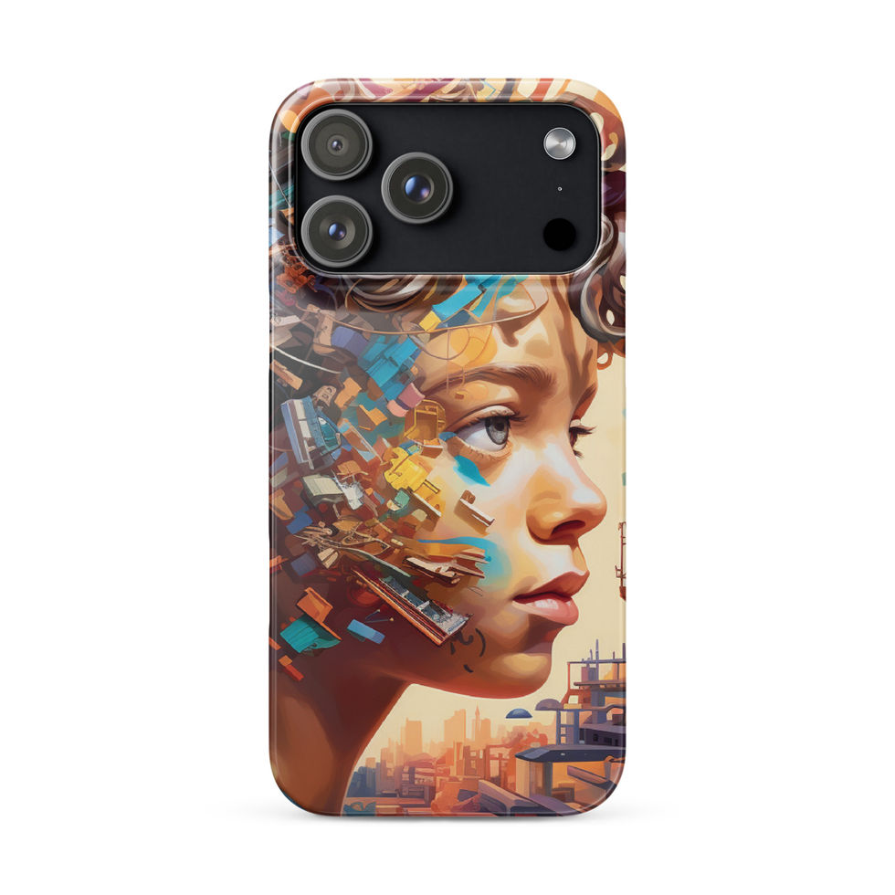 Constructed Dreams snap iPhone case with mechanical surreal artwork, complete product showcase, image 27