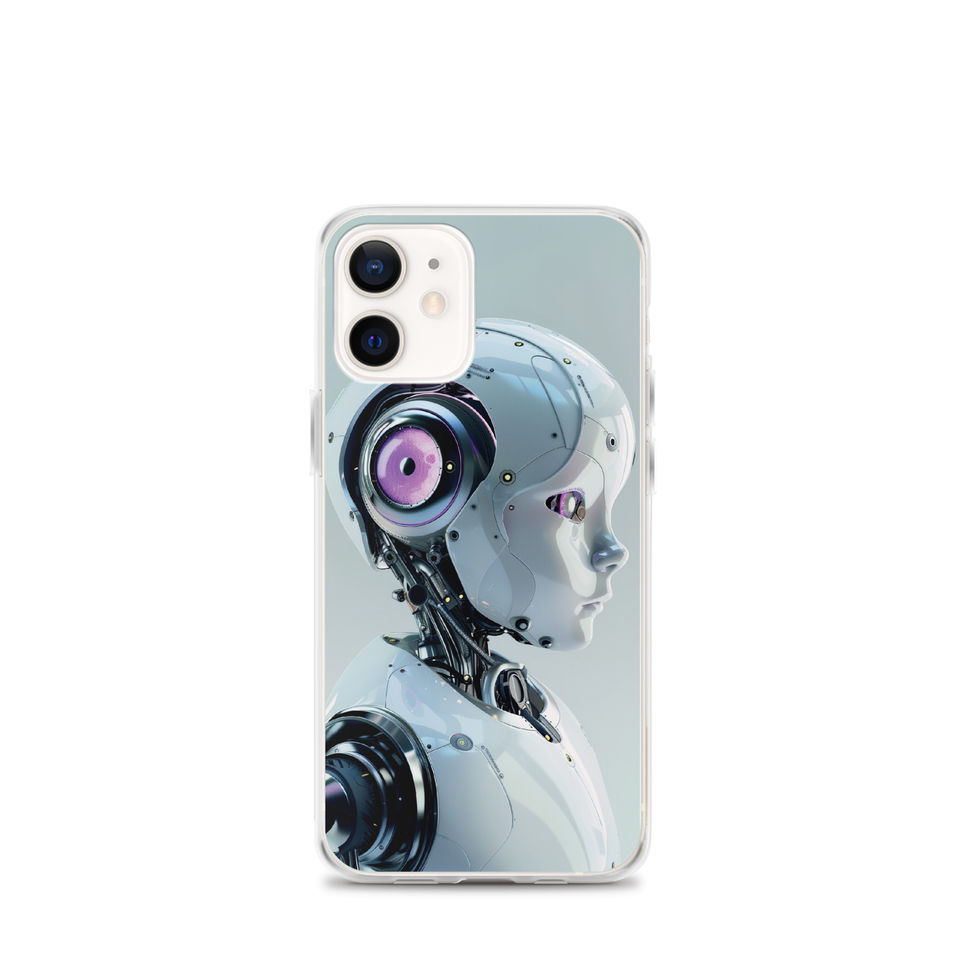 Nano Guardian profile AI artwork on a protective iPhone case