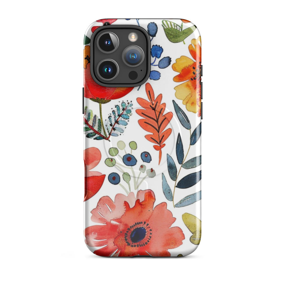 Garden Scribbles MagSafe tough case for iPhone 17, floral sketch artwork, gallery view 13, image 13