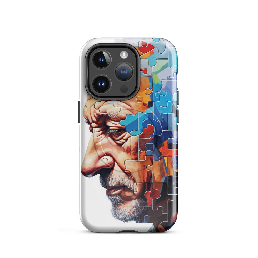 “Fading Pieces” MagSafe tough case for iPhone, camera corner detail, image 4