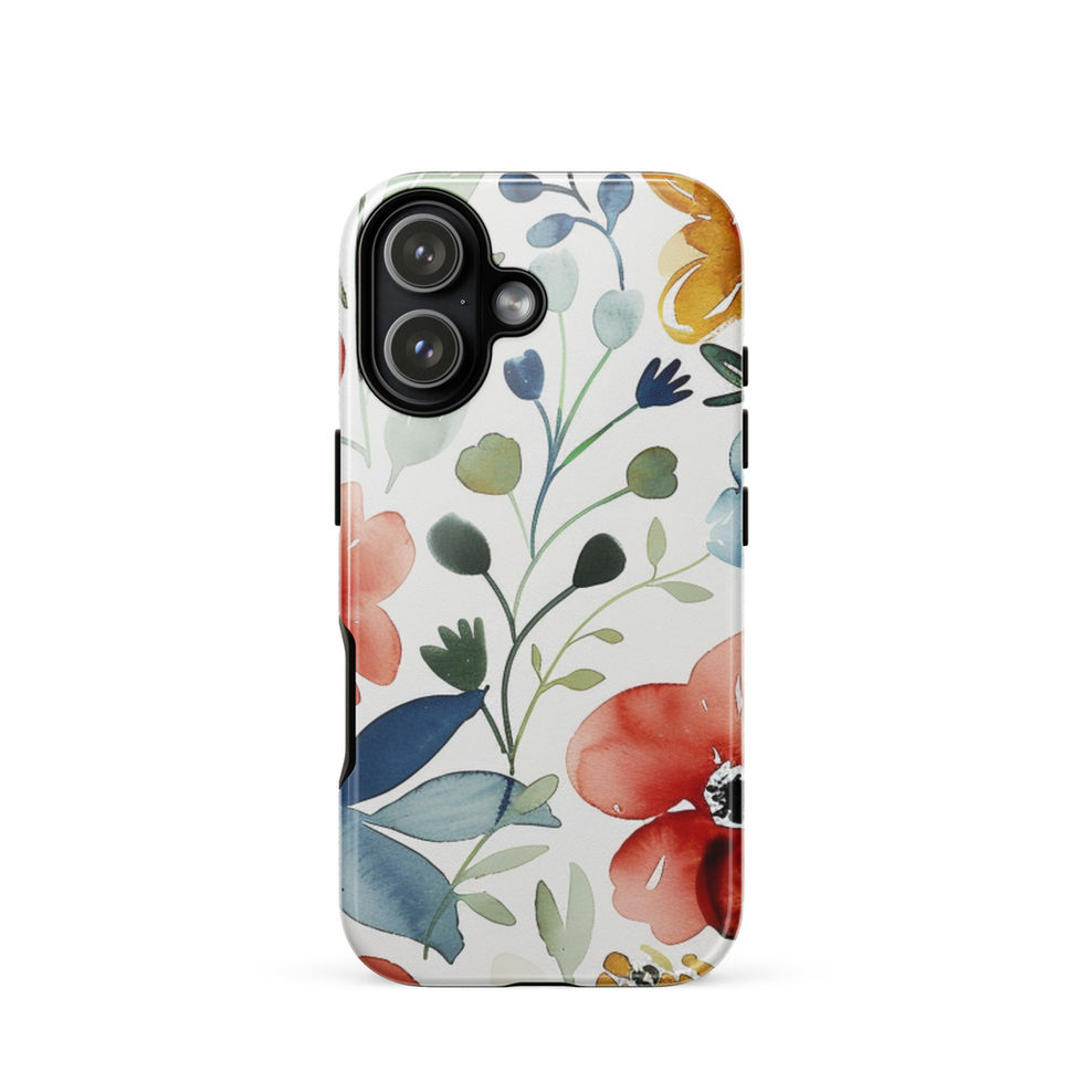 Watercolour Bloom tough case for iPhone 17, protective orange-and-green floral painting, image 24