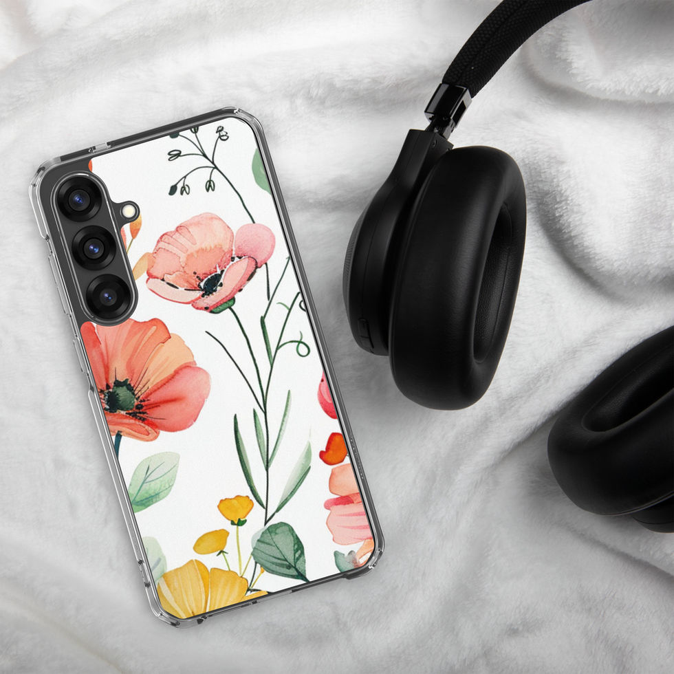 Petal Blush clear Samsung case, port opening 27