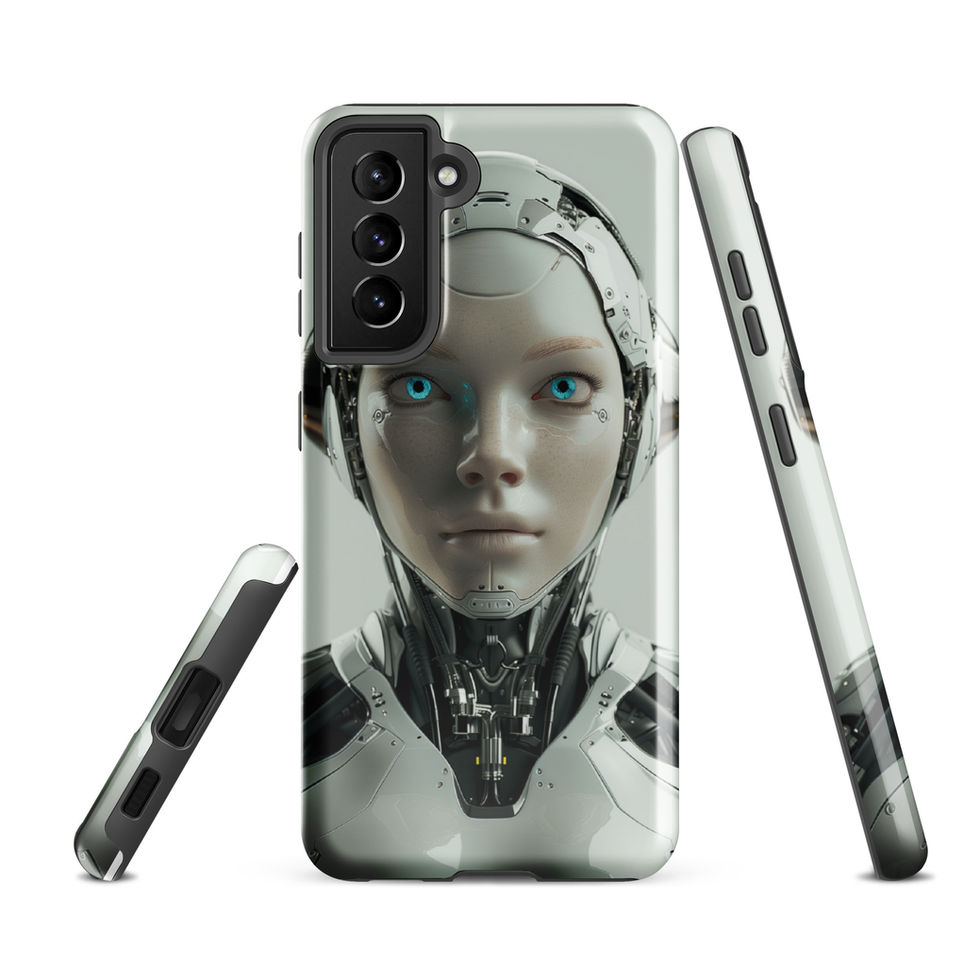 Symmetrical Synth Horizon face in sci-fi style; front product view on a Samsung® Tough Case.