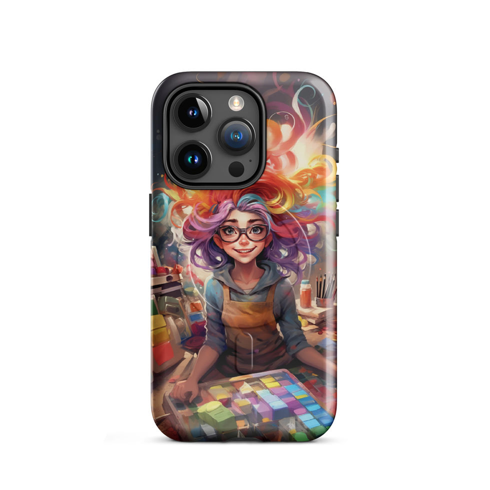 Creative Sparks neon artist portrait on MagSafe tough iPhone case — gallery view 08