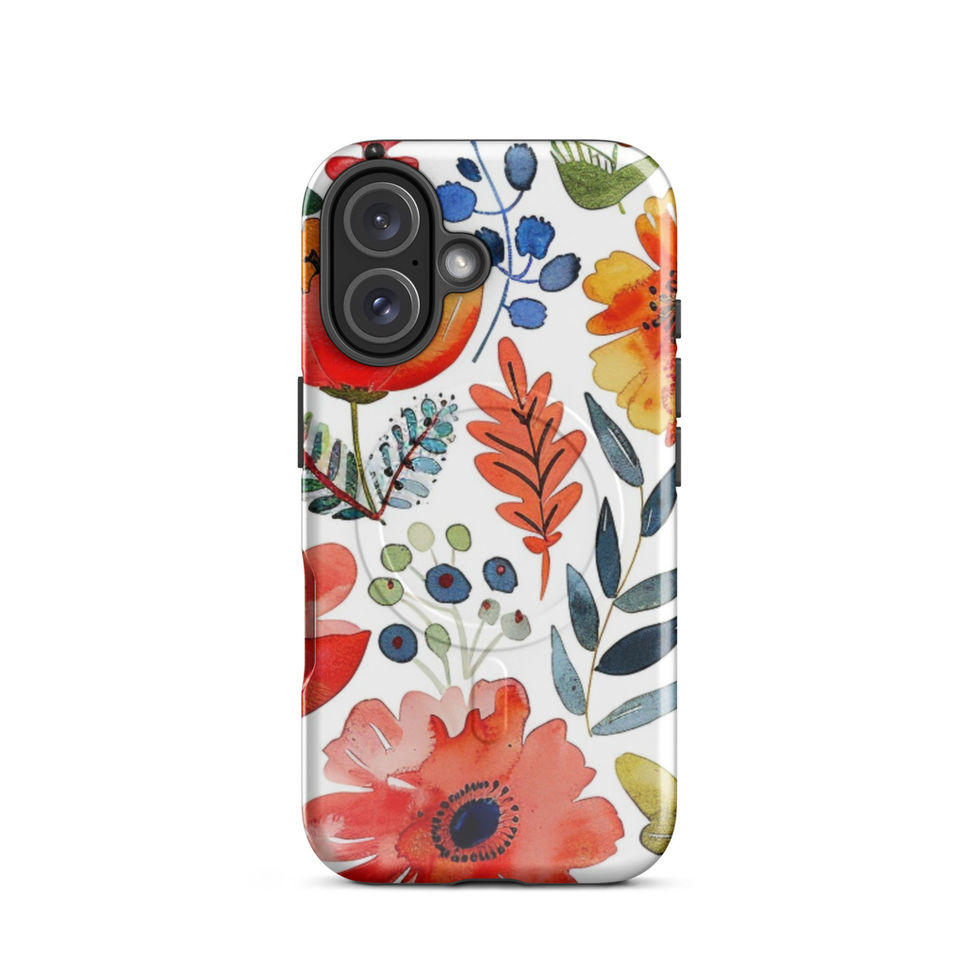 Garden Scribbles MagSafe tough case for iPhone 16 Plus, floral sketch artwork, gallery view 10, image 10