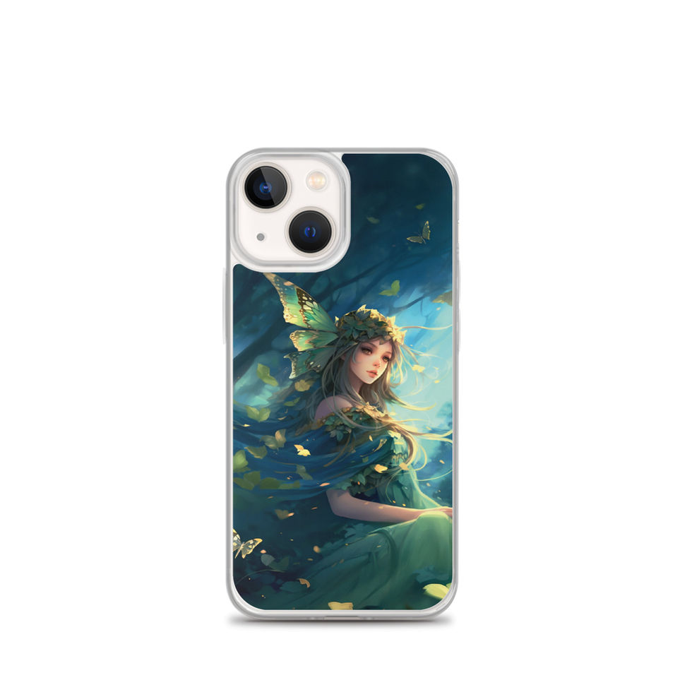 Forest Enchantress iPhone clear case with delicate foliage details