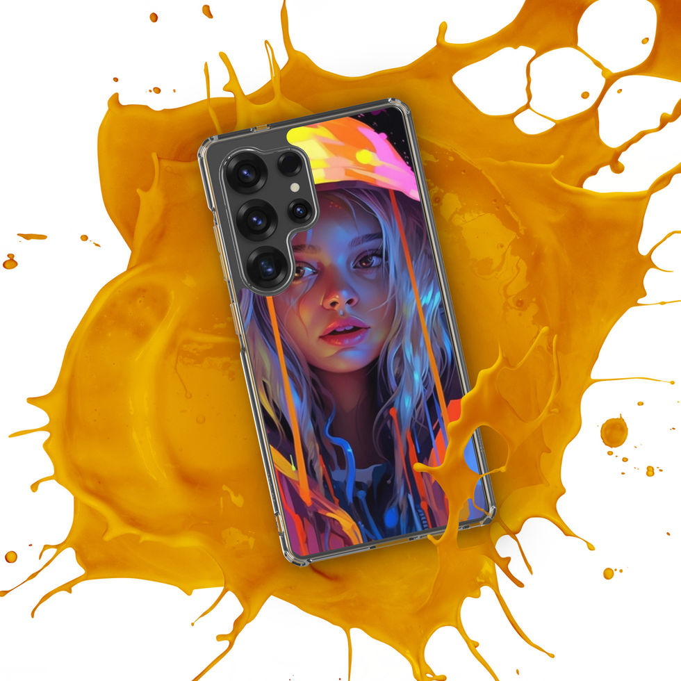 Fluro Girl fluorescent portrait on a clear Samsung case โ gallery view 30