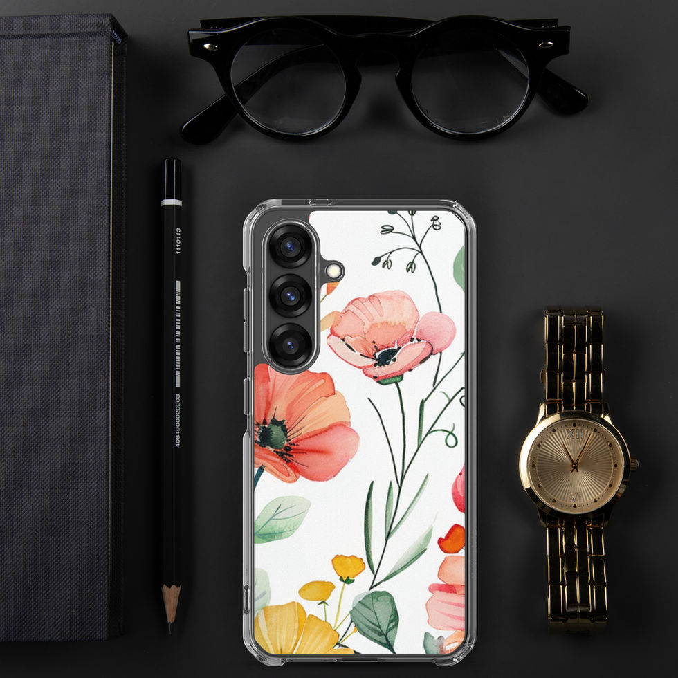 Petal Blush clear Samsung case, front view 1