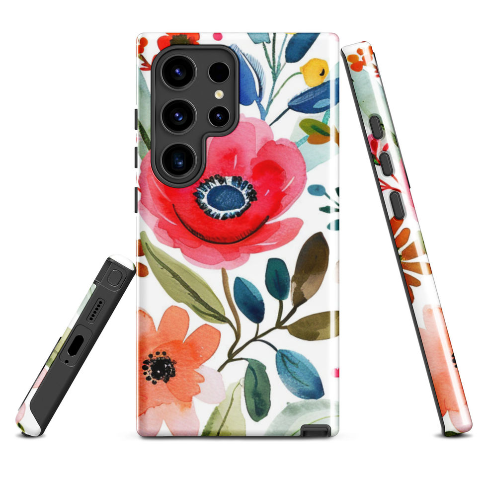 Field Notes in Bloom tough case for Samsung Galaxy S25, dual-layer botanical journal artwork, image 9