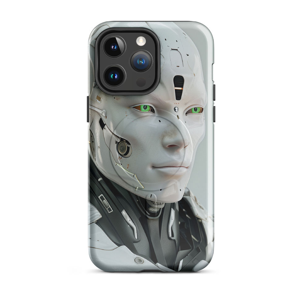 White futuristic AI tough cover for iPhone 14 Pro Max