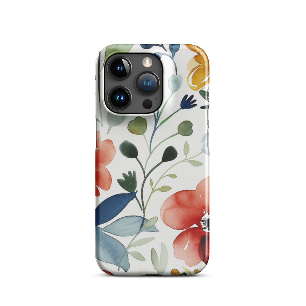 Watercolour Bloom snap case for iPhone 15 Pro Max, expressive orange floral artwork, image 19