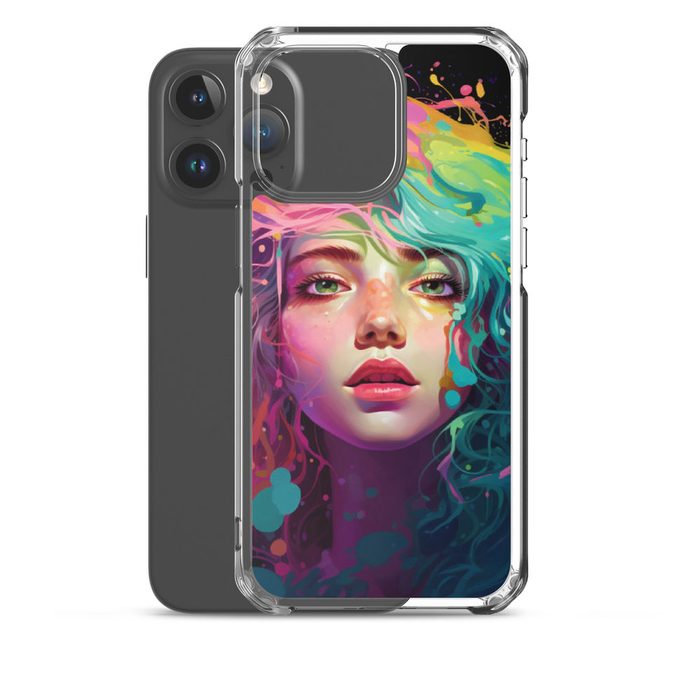 Neon Drip liquid-colour portrait on a clear iPhone case โ gallery view 35