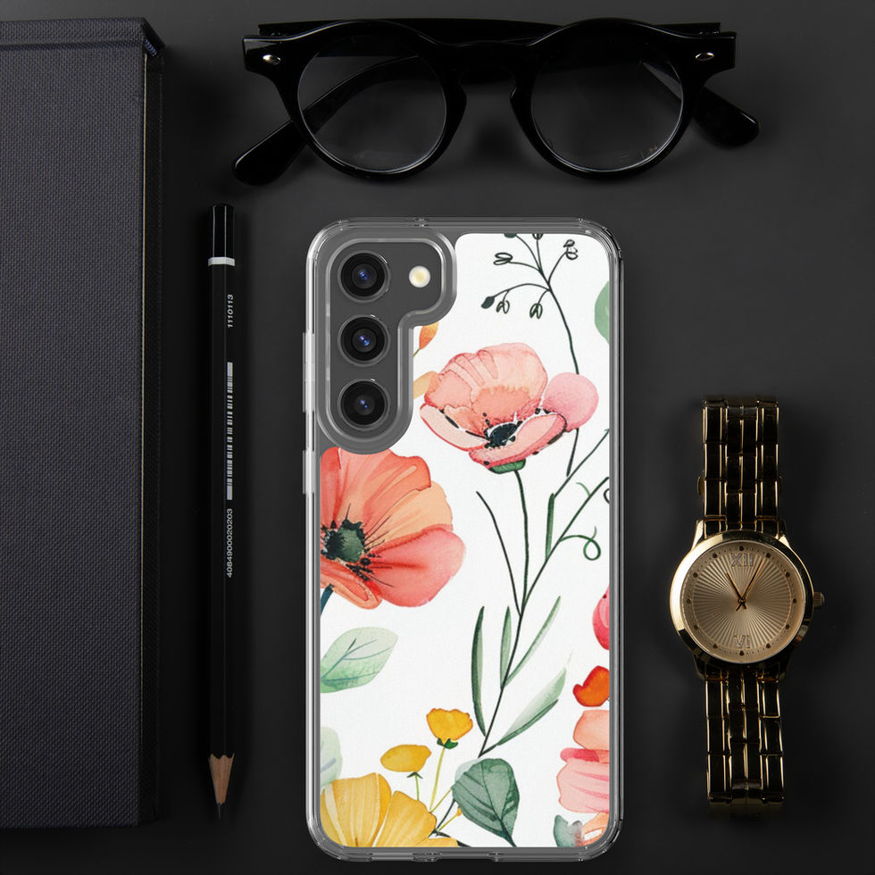 Petal Blush clear Samsung case, white background 34