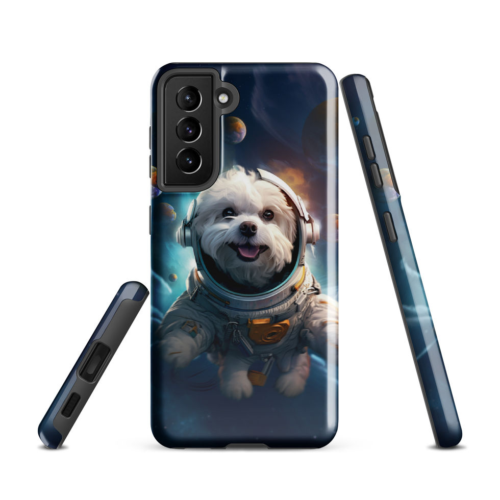 Galactic Voyager cosmic dog Samsung tough case — protective back view 06