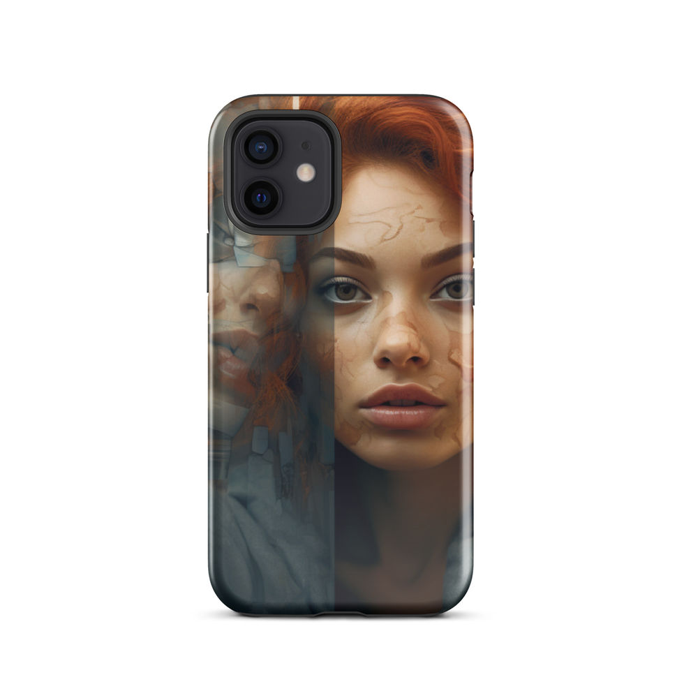 Twisted Reflection dual-layer iPhone tough case with dramatic portrait artwork, dual-layer edge detail, image 6