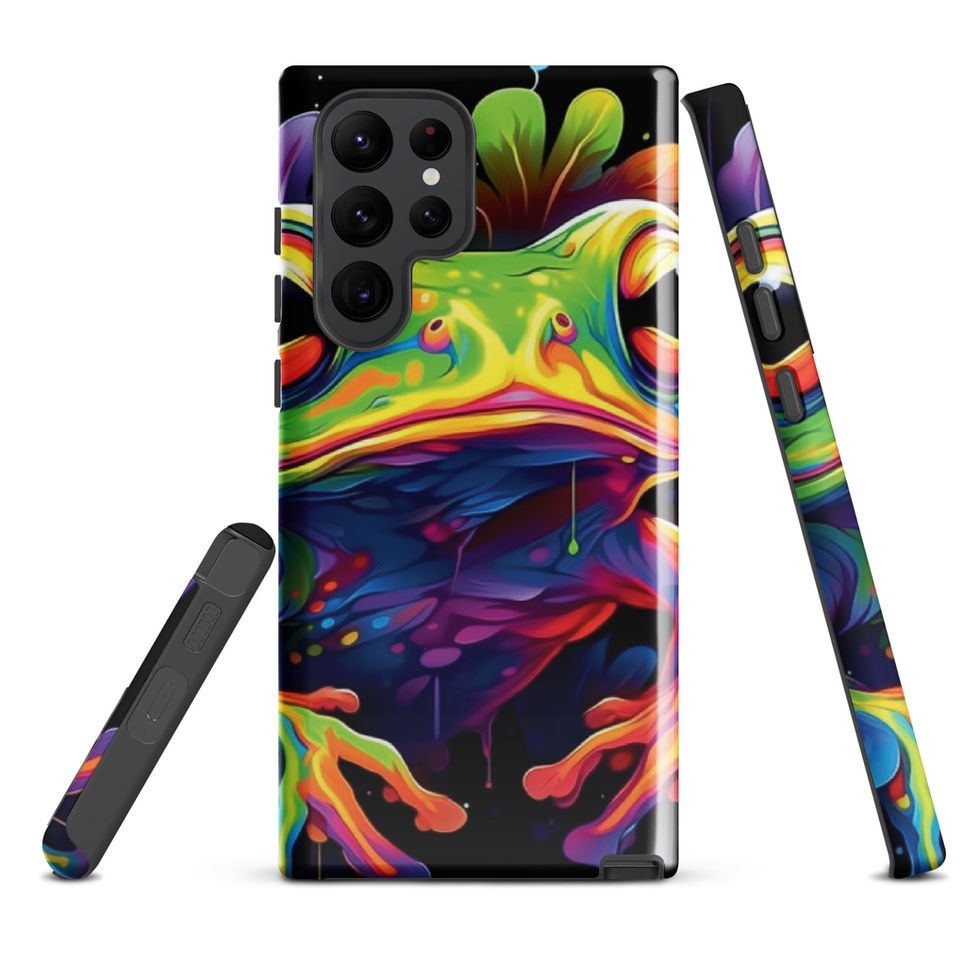 Neon Hopper nature inspired frog artwork on Samsung tough case — gallery view 03