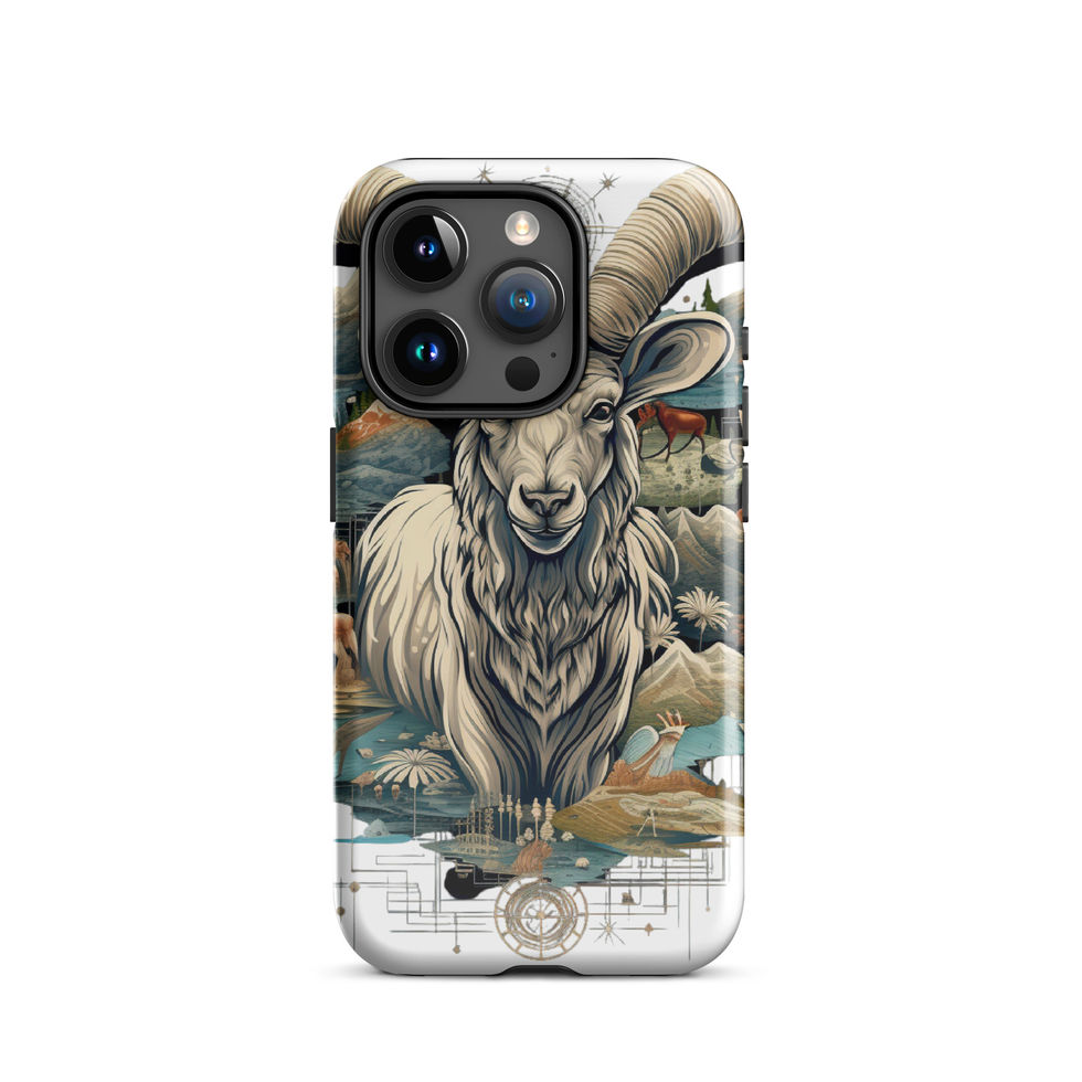 Cosmic ram-mockup-19 showing Celestial Summit artwork on an iPhone tough phone case