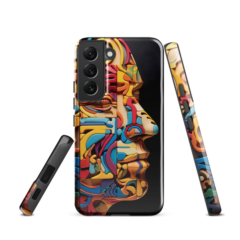 “Mechanical Mind” tough case for Samsung, angled front view, image 2
