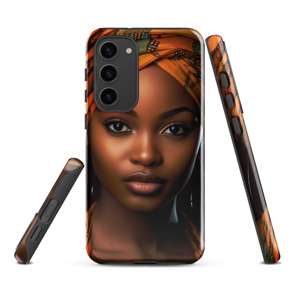 Flagship Galaxy S23 Ultra tough shell showcasing elegant African-inspired artistry