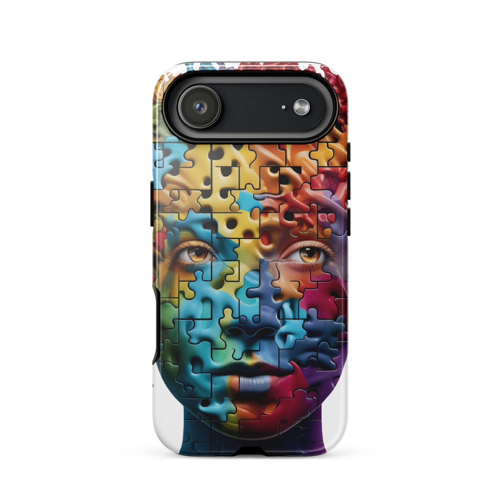 “Puzzle Mind” tough case for iPhone, luminous pattern detail, image 25