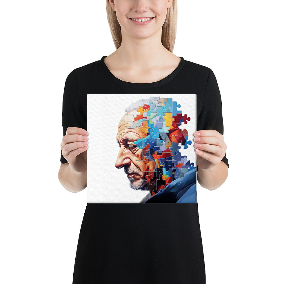 Fading Pieces canvas wall art ā portrait canvas held to show the scale of the artwork