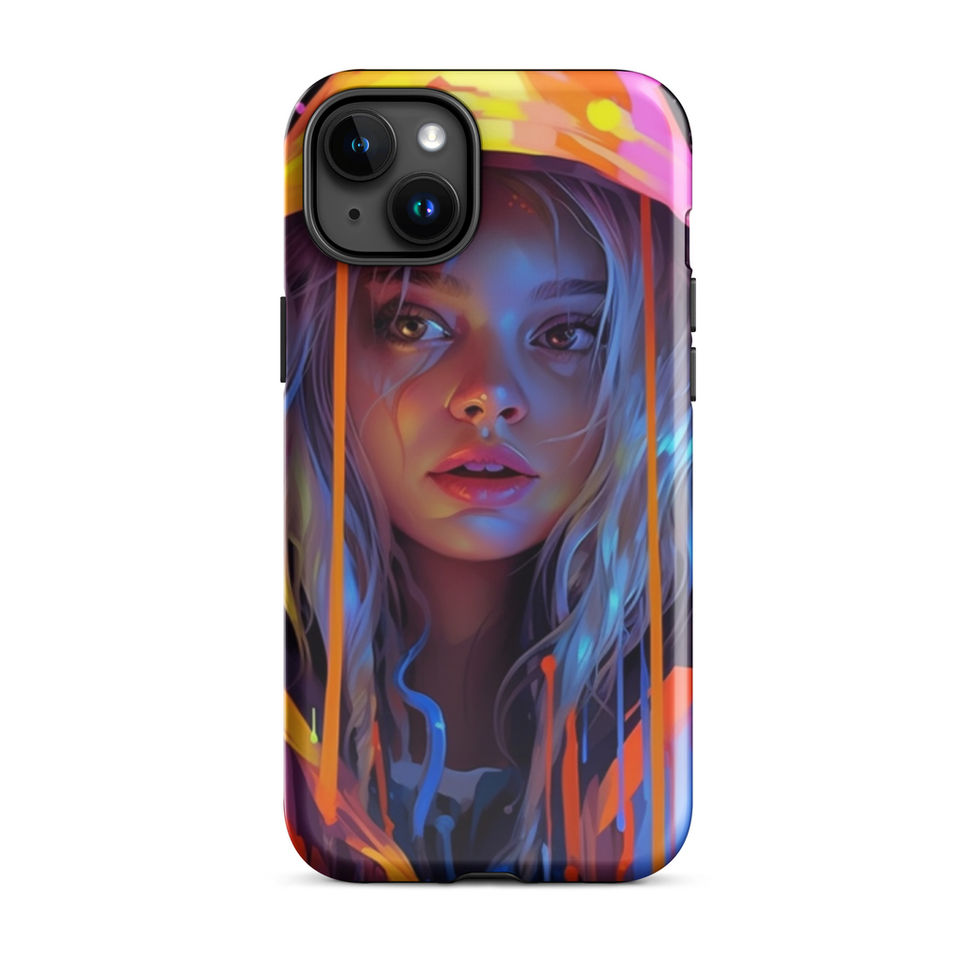 Fluro Girl fluorescent portrait on a tough iPhone case — gallery view 18