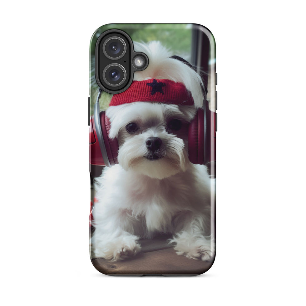 Groove Pup music-loving dog artwork on a tough iPhone case — gallery view 22