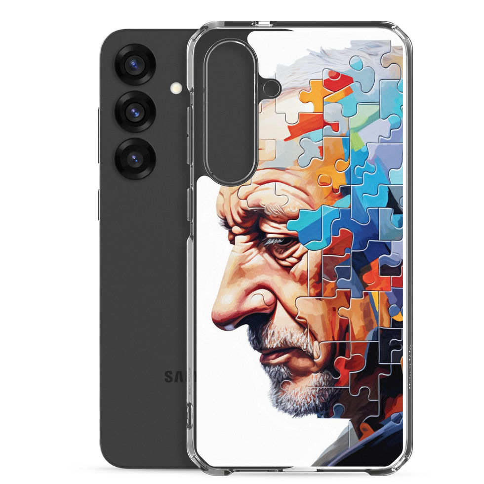 “Fading Pieces” clear case for Samsung, top edge detail, image 19
