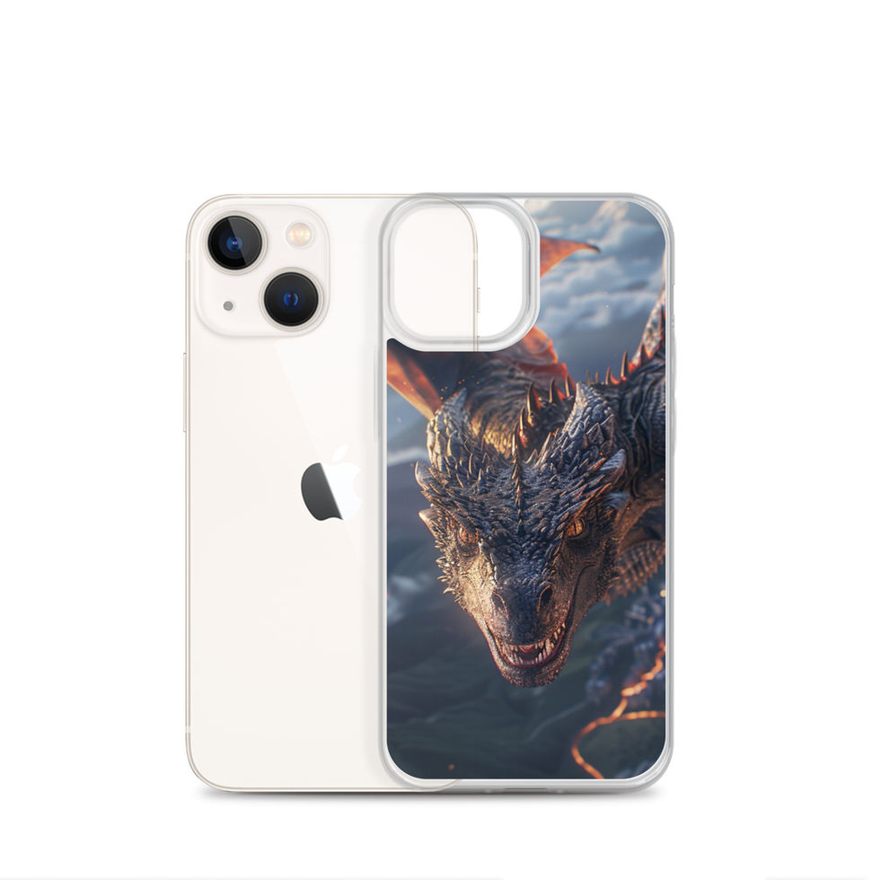 Infernal Flight fire dragon clear case for iPhone 15 Pro Max โ rear artwork view 17