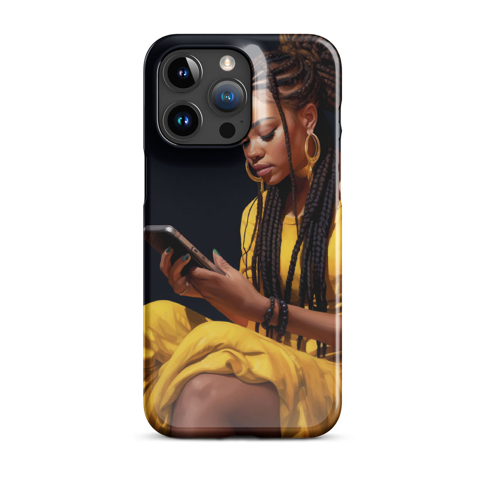 Fresh iPhone 16 shell displaying Golden Poise in amber and bronze