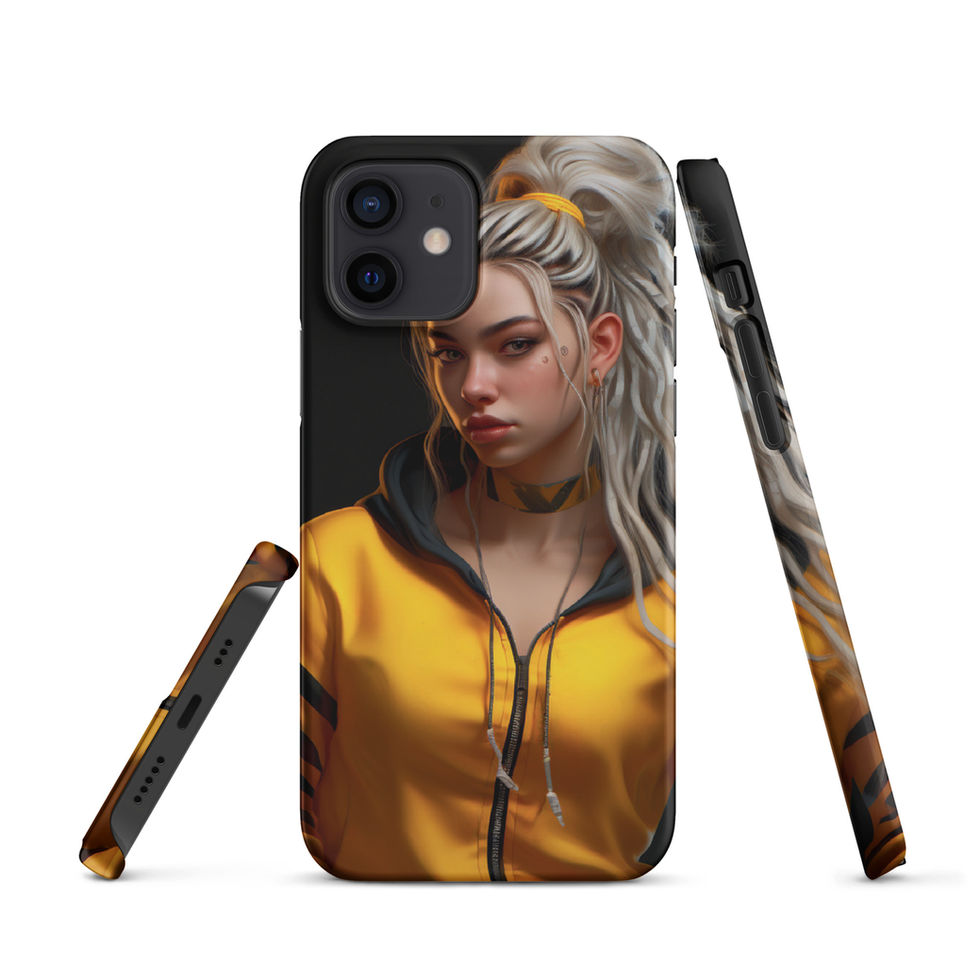 Neon Rebellion iPhone Snap Case with black accents on the sleeves