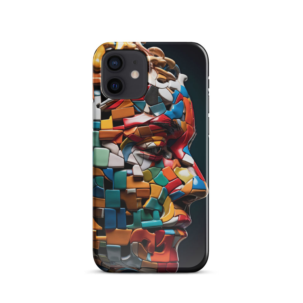 “Mosaic Mind” snap case for iPhone, button edge detail, image 6