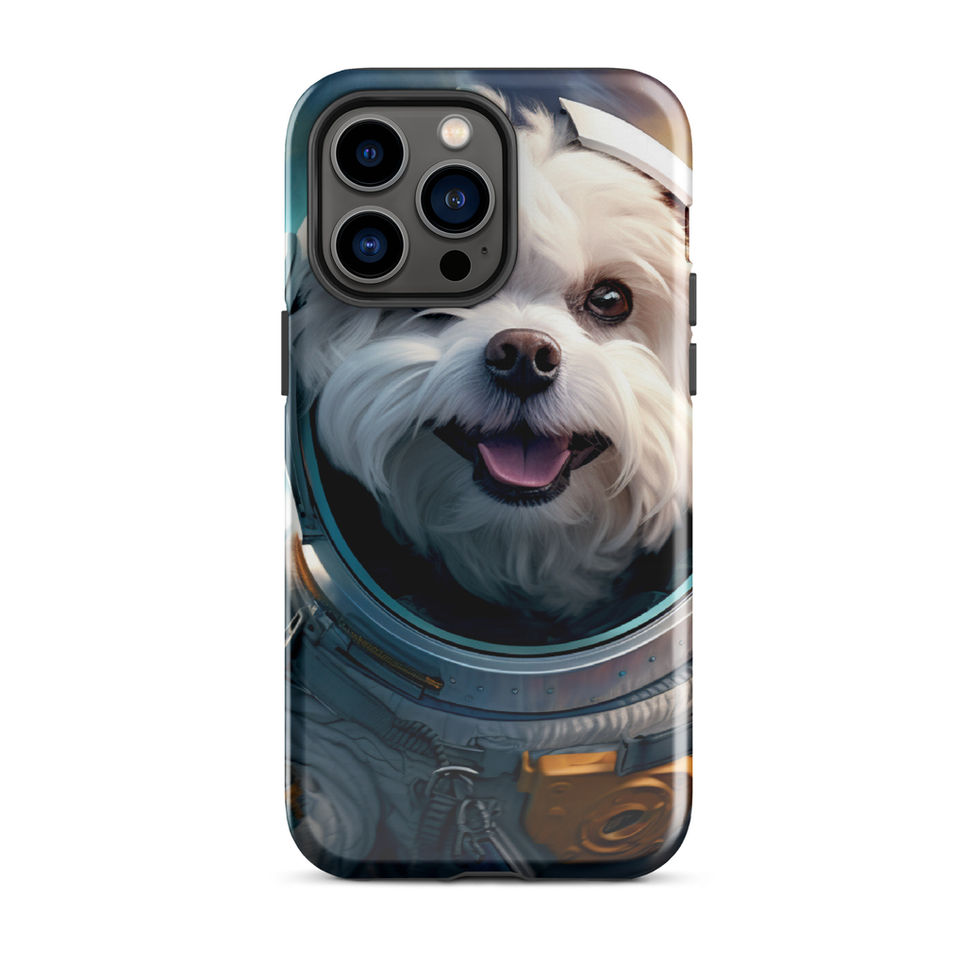 Cosmo Pup astronaut dog iPhone tough case โ full case layout