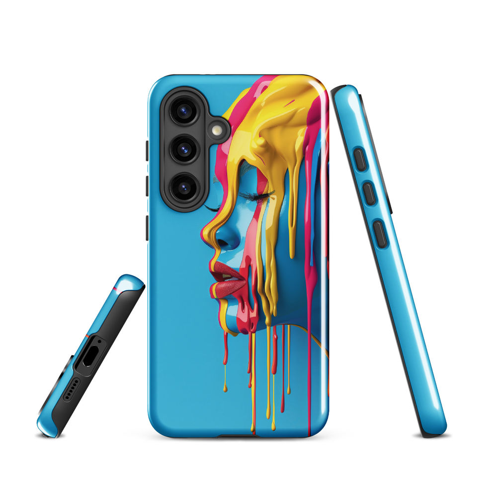 Melted Serenity tough case for Samsung with peaceful flowing portrait art, full-case view, preview 8