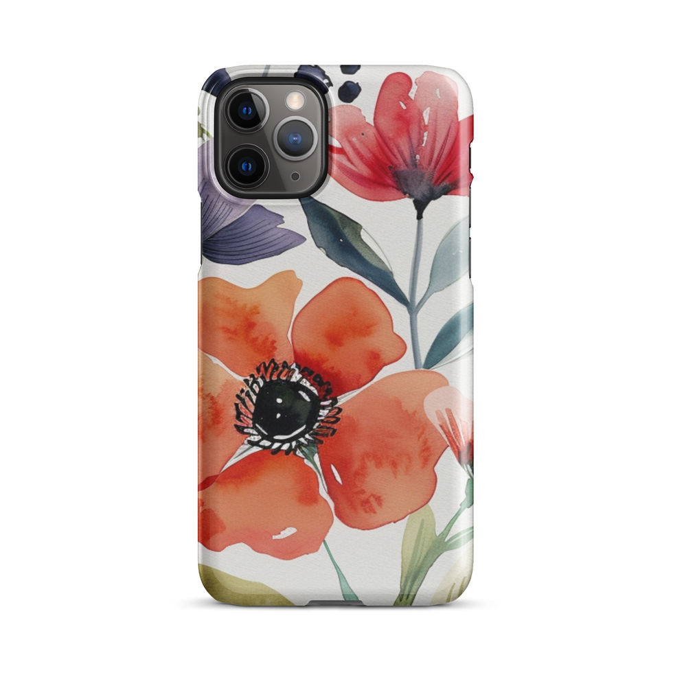 Autumn Petal Poise coral poppy snap iPhone case, slim floral product image 3 of 25