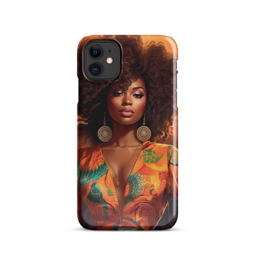 Lightweight iPhone shell displays vivid teal patterning and golden accessories