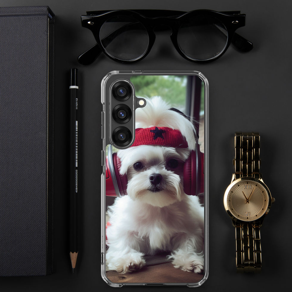 Groove Pup music-loving dog artwork on a clear Samsung case โ gallery view 28