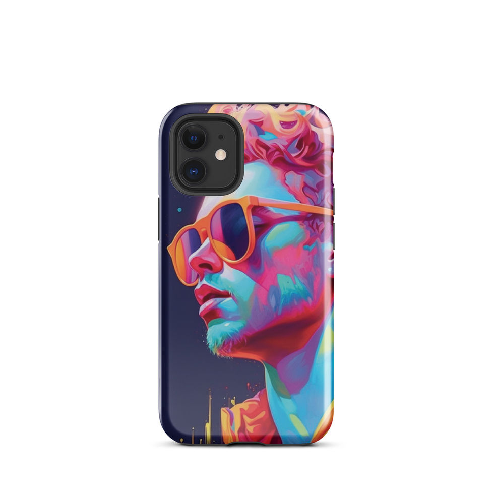 Neon Rebel portrait on a deep-blue tough iPhone case — gallery view 05