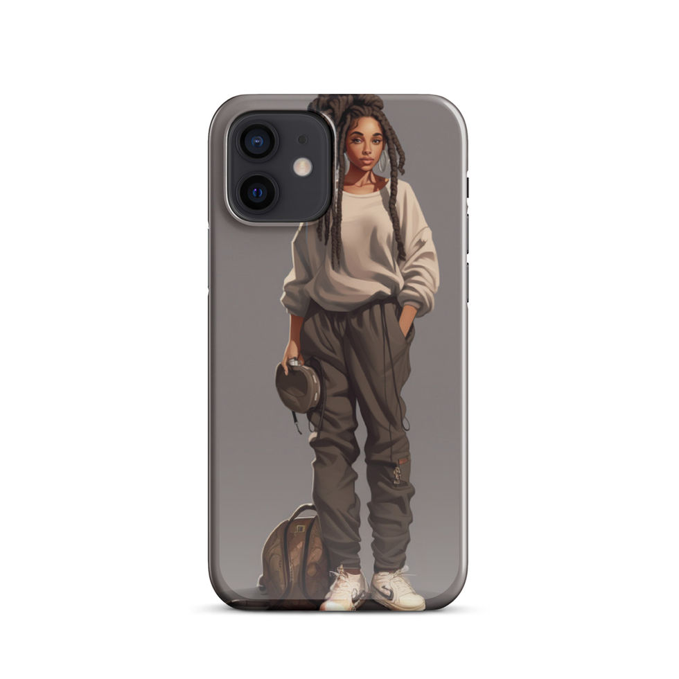 Gallery iPhone 12 Pro case presenting long braids and modern portraiture