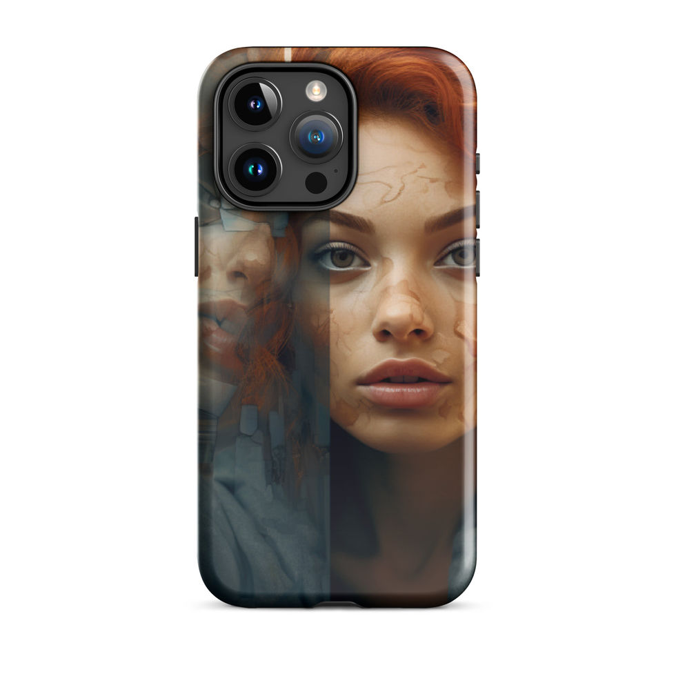 Twisted Reflection dual-layer iPhone tough case with dramatic portrait artwork, protective profile, image 20