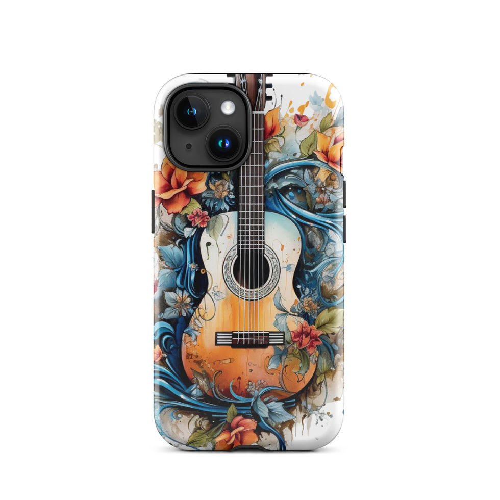 Nature’s Song protective iPhone Tough Case clean shelf display, showing the floral music artwork, image 17.