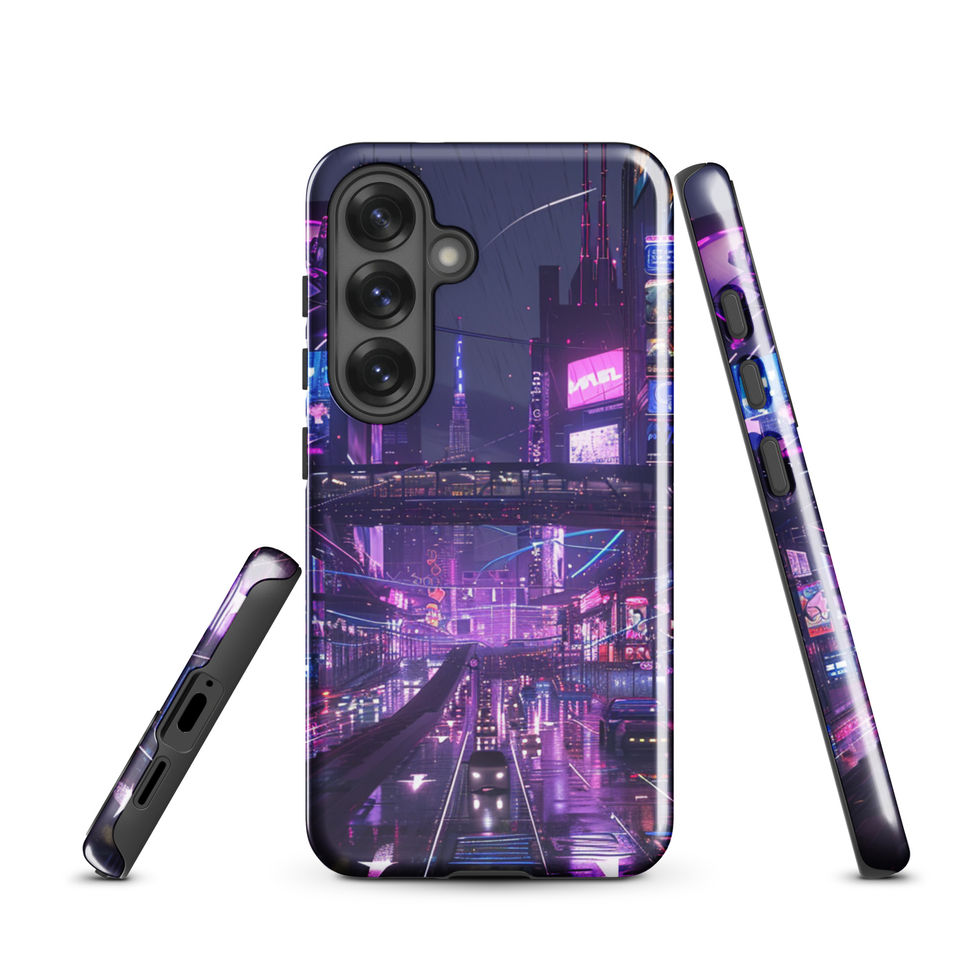 Cyber City Lights futuristic road scene on Samsung tough case — gallery view 10
