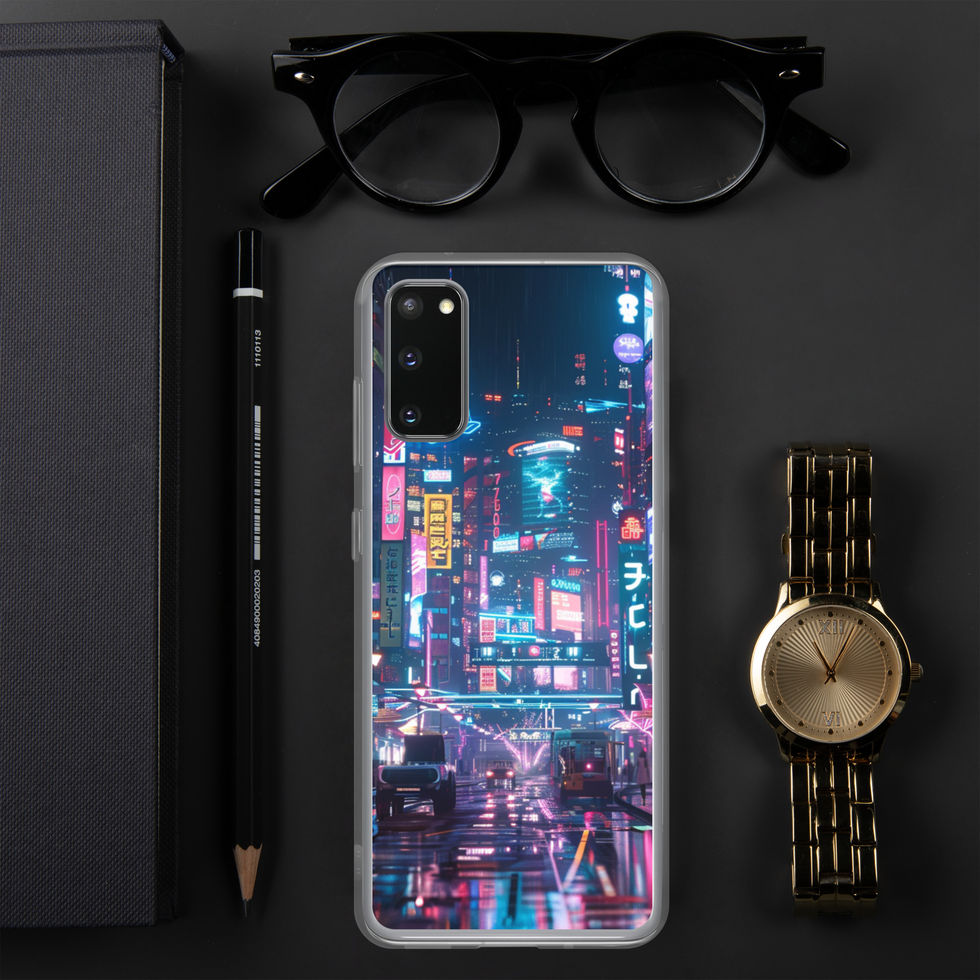 Neon Metropolis luminous city on clear Samsung case — gallery view 08