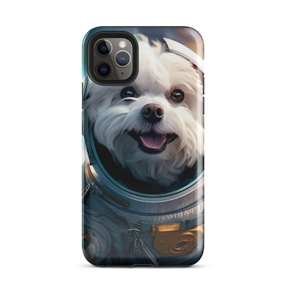 Cosmo Pup astronaut dog iPhone tough case โ close-up design detail